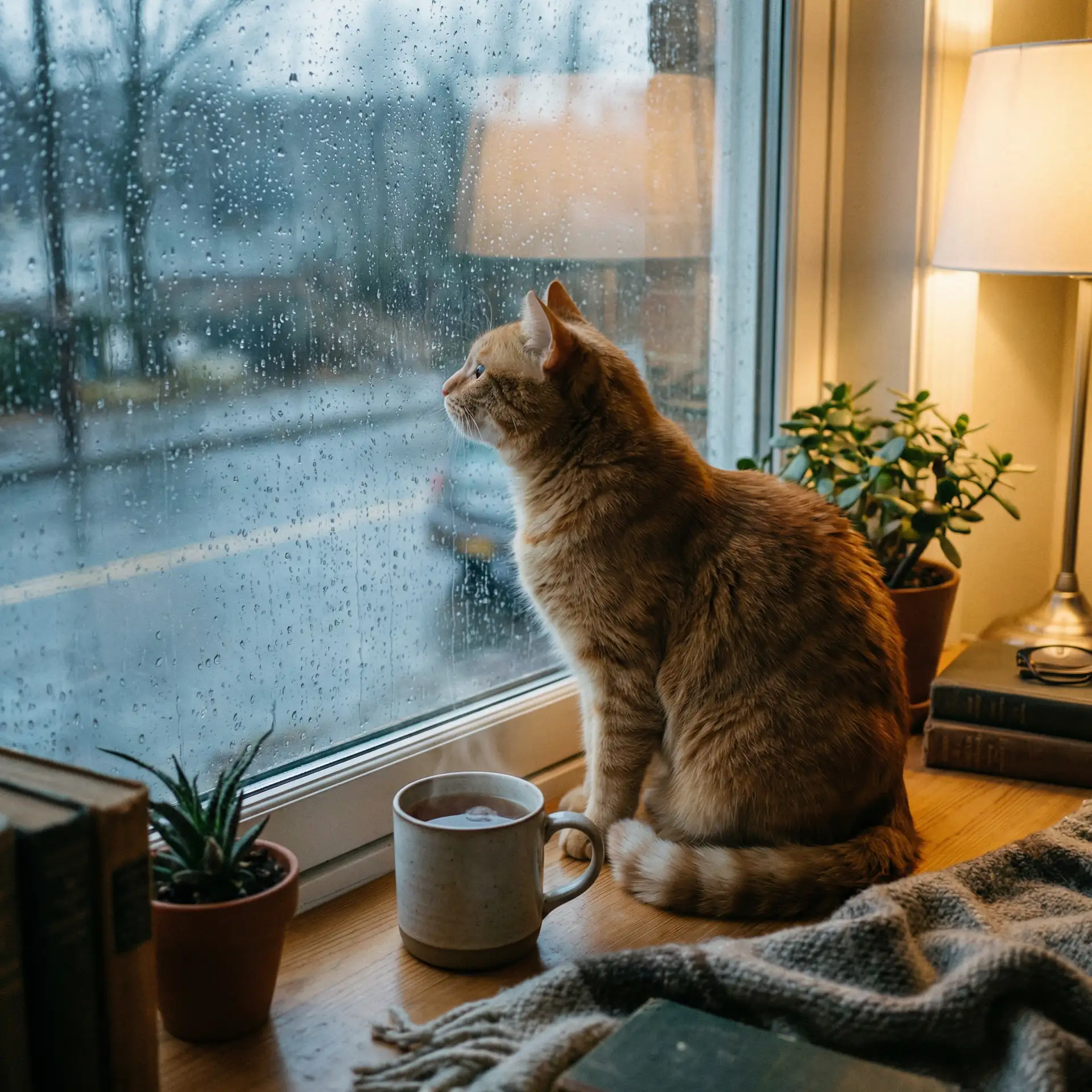 猫咪望着窗外的雨 - 2019午夜福利1000合集92